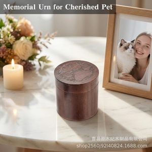Wooden Pet <b>Urn</b> <b>Cat</b> Dog Paw Print Memorial Box Durable Multipurpose Pet Funeral Supply - Product Image 3