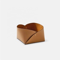 Organisateur de plateau de rangement en cuir PU fait à la main personnalisé panier de rangement multifonctionnel d'apparence délicate