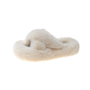 Chaussons d'intérieur pour femme, chauds pour le printemps, à quatre brides croisées, moelleux, respirants, antidérapants, grande taille, rembourrés, décontractés et ajourés - Product Image 5