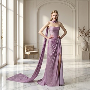 Abito da donna 2026 nuovo design di nicchia, sensuale, sottile, senza spalline, plissettato, con vita impero, per feste, sexy, romantico, estivo, tinta unita - Product Image 1