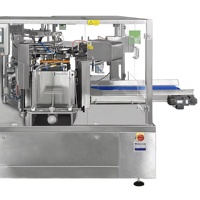 Machine d'emballage rotative R8-300 à 8 stations pour sachets préformés, avec fonctions de prélèvement, d'ouverture, de remplissage et de scellage automatiques, pour aliments surgelés, fruits secs et condiments