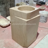 Lavabo sur pied rectangulaire en marbre de pierre calcaire luxueux et élégant, vente directe usine
