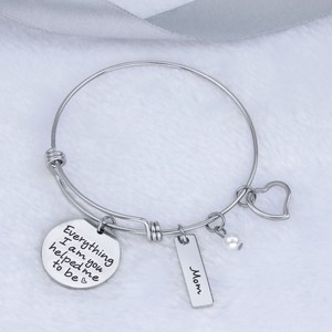 Loftily joyería regalos todo lo que soy <span class=keywords><strong>te</strong></span> me ayudó a ser grabado de la barra accesorios de moda pulsera para madre día - Product Image 6