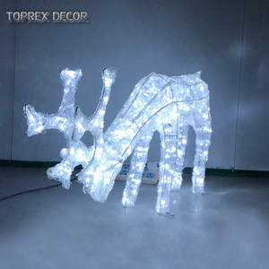 卸売り3D鹿ライトパーソナライズされたクリスマスウィンドウディスプレイ飾りアクリル金属製屋外用 - Product Image 2