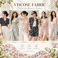 Tissu imprimé Ditsy 100% viscose, style bohème doux, textile en rayonne pour robes d'été