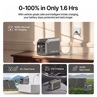 Station d'alimentation solaire portable 600W avec contrôleur MPPT, sortie onde sinusoïdale pure, lampe de poche intégrée et prise de charge pour voiture