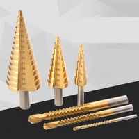 Lot de 6 forets étagés Pagoda en acier rapide – Outil de perçage multi-tailles pour le traitement du métal, du plastique et du bois