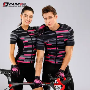 Darevie定制情侣男士和女士上衣定制团队运动衫透气/快速干燥女子训练短袖骑行服装