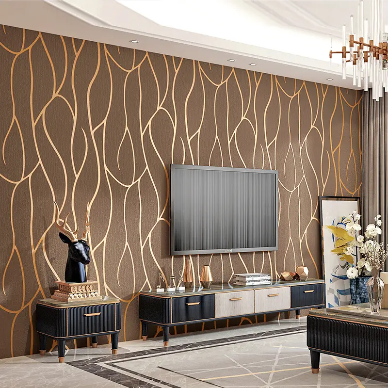2022 Moderne 3D Vlies Tapete Home Decor Wohnzimmer Schlafzimmer Hintergrund Streifen Papierrollen Großhandel Wand beschichtung