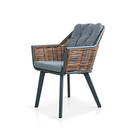 Ensemble de meubles de salle à manger en rotin léger et durable pour villa, tables et chaises de patio extérieur, cadre en aluminium moderne