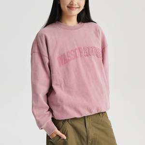 Sudadera bordada de cuello redondo de gran tamaño con lavado Vintage personalizada para hombre, Sudadera de cuello redondo de peso pesado para hombre - Product Image 4