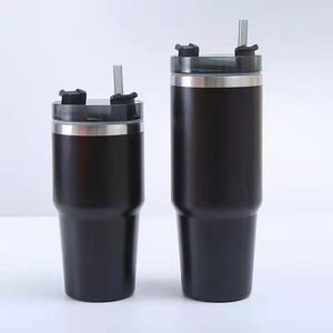 30oz Stainless Steel Vacuum Ice Tumbler Insulated Car <b>Travel</b> Coffee <b>Cup</b> With Handle Straw Outdoor Camping Activity - Product Image 6