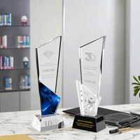 Cadeau d'affaires de trophée de style sport en métal cristal K9 sur mesure avec logo gravé sculpté et sérigraphie en soie