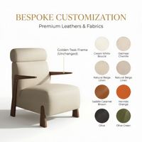 Sillón de Madera de Teca Dorada Hecho a Mano, Ecológico, para Sala de Estar, Dormitorio, Comedor y Uso en Hoteles