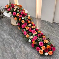 NINI Guirlandes de roses artificielles modernes et colorées en soie et plastique, arrangement de fond durable pour fêtes, événements et mariages