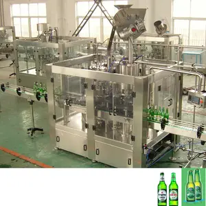 Monoblock Botol Kaca Otomatis 3 In 1, Mesin Pembuat Minuman Ringan Karbonasi Bir, Mesin Pencampur Co2