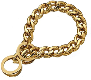 14mm Luxury Durable Monochrome Pet <b>Dog</b> Collar Stainless Steel Cuban Chain Lock Buckle Gold Silver <b>Dog</b> <b>Leash</b> - Product Image 1