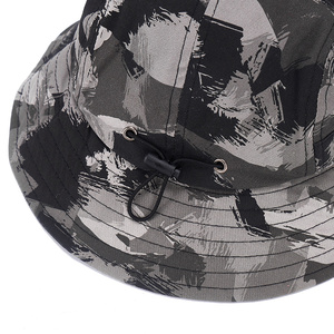 Chapeau Bob Camouflage RongGuang Nouvelle Collection Printemps-Été Tendance Personnalisé Coupe-Vent avec Cordon pour Hommes et Femmes - Product Image 4
