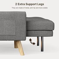 Canapé-lit futon avec dossier réglable, canapé-lit moderne avec accoudoirs amovibles pour une longueur étendue, canapé pour appartement