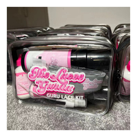 Colle à perruque transparente à logo personnalisé, colle adhésive pour perruque, gel et spray dissolvant de ruban adhésif avec kit d'installation de perruque