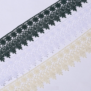 인기 판매 공장 도매 폴리에스터 레이스 보더 고급 의류 액세서리 튤 레이스 자수 레이스 트림 - Product Image 3
