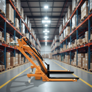 Carro de acero de alta resistencia portátil con brazo de manivela hidráulico para elevación y carga en almacenes - Product Image 1