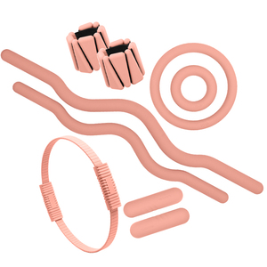 LADYGLOW Barre d'haltères de yoga pour femmes, 15lb, 25lb, rose, en silicone, pour musculation, pilates - Product Image 1