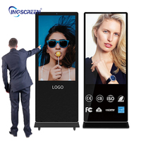 Écran publicitaire LCD INGSCREEN sur pied 49/55/65 pouces, lecteur publicitaire 4K, écran tactile vertical, kiosque numérique, centre commercial