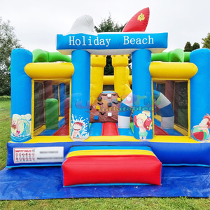 Castillo inflable de playa de calidad comercial para niños, parque infantil inflable para vacaciones en la playa. - Product Image 3