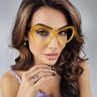 Lunettes de vue anti-lumière bleue œil de chat à grande monture tendance, personnalisables avec logo, unisexe, en TR90 léger et orné de diamants