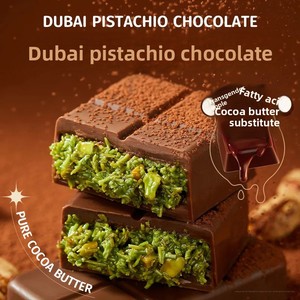 Snacks au chocolat saveur Dubaï, saveur pistache, garniture solide et extensible, pâte de noisette, <span class=keywords><strong>mille</strong></span> fils croustillants, beurre de cacao 40g - Product Image 5