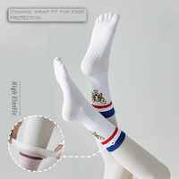Chaussettes de yoga et de Pilates professionnelles pour femmes, à cinq doigts, respirantes, en polyester et coton, avec points antidérapants, pour la remise en forme, la gym et les sports
