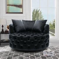 Fauteuil pivotant moderne en velours capitonné, fauteuil de détente rotatif pour salon, mobilier d'hôtel