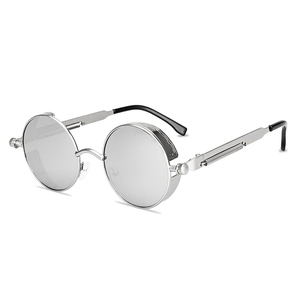 Lunettes de soleil vintage en métal steampunk avec logo personnalisé, monture intégrale, UV400, pour hommes et femmes - Product Image 3