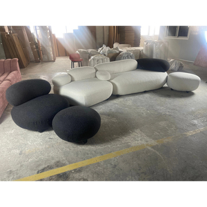 Disen โซฟาทรงรีลายเพบเบิลเฟอร์นิเจอร์หรูหราผ้าโซฟาบล็อกรูปทรงรวมแสง - Product Image 1