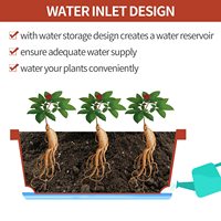 DaringFish - Lot de 7 jardinières rectangulaires durables en plastique de 17 pouces pour fenêtre, intérieur/extérieur, jardin, patio, maison