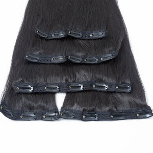 XBL 10-26 pouces couleur naturelle sans couture Clip dans les extensions de cheveux vrais cheveux humains Invisible Clip Ins Extension pour Salon - Product Image 1