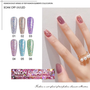 Sparkle sequin réfléchissant paillettes néon disco UV gel vernis à ongles brillant cristal diamant vernis à ongles - Product Image 4