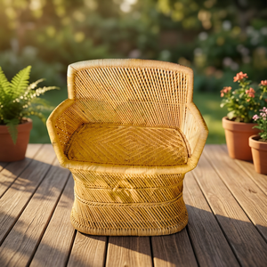 Large Bamboo Stick Bench Stool Natural Finished Lightweight Wooden Sticks <b>Sofa</b> Customized Home Garden Decoration Removable <b>Cover</b> - Product Image 1