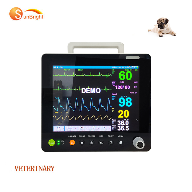 D'ambulance portable, moniteur médical à bas prix, équipement portable de moniteur des animaux, multi-paramètres, 1 pièce