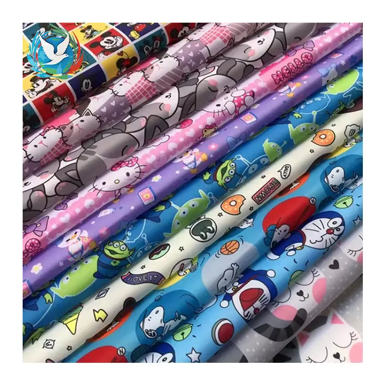 Factory Supplier Free Sample traveling bag fabric polyester PU coated cartoon printed 600D oxford fabric