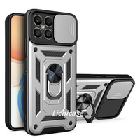 Lichicase Anti-choc Heavy Duty Armor Coque de protection pour téléphone Huawei Honor X8a 4G Metal Kickstand Cover