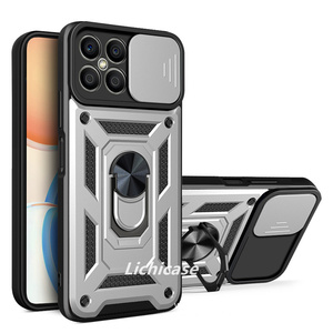 เคสโทรศัพท์ป้องกันการกระแทก lichicase สำหรับ Huawei Honor X8a 4G ฝาครอบขาตั้งโลหะ - Product Image 5