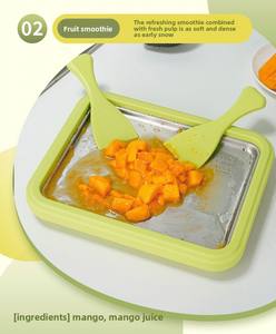 Machine à glaces instantanée DIY, rouleaux de yaourt glacé, dessert maison en 3 minutes, acier inoxydable, non électrique, rouleau à <span class=keywords><strong>glace</strong></span> - Product Image 4