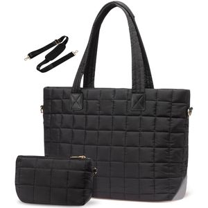 Nouveau design – Sac fourre-tout matelassé et écologique pour femme, durable, en duvet, personnalisé, pour voyage, ordinateur portable, travail, avec fermeture éclair - Product Image 3