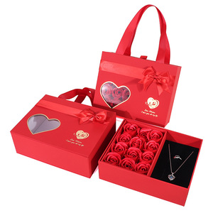 Caja de Regalo de Joyería Roja con 12 Rosas <span class=keywords><strong>para</strong></span> Navidad, Venta al por Mayor, <span class=keywords><strong>para</strong></span> el Día de San Valentín, Mujeres y Niñas - Product Image 2