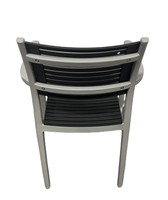 Chaise empilable en plastique PP pour extérieur, assise et dossier à lattes, pour jardin, bord de piscine, café, restaurant