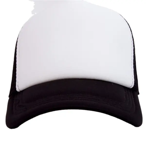 Dua warna hitam putih spone mesh trucker merek promosi topi acara topi