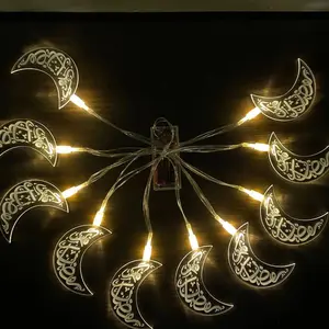 De Boa Qualidade Muçulmano 3d Lâmpada Lua E Estrela LED Light String Ramadan Decorações