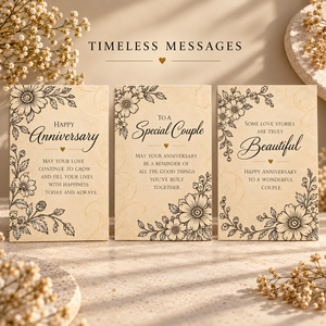 Cartes de vœux d'anniversaire élégantes à thème botanique, cadre floral vintage avec marguerites sauvages, cartes romantiques pour couple - Product Image 3